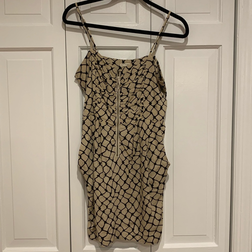 Xtaren beige spaghetti strap mini dress
